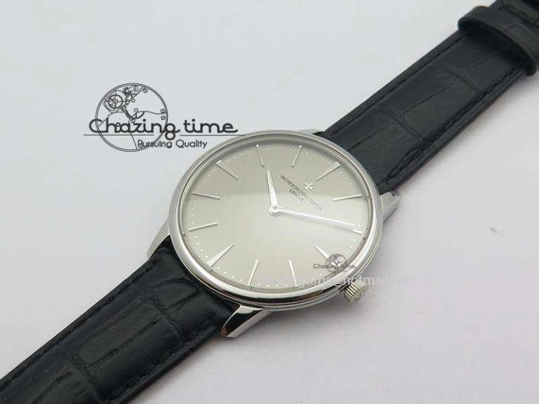 Patrimony SS Best Edition Gray Dial On Black Leather Strap Swiss Ref. Youthful 9995