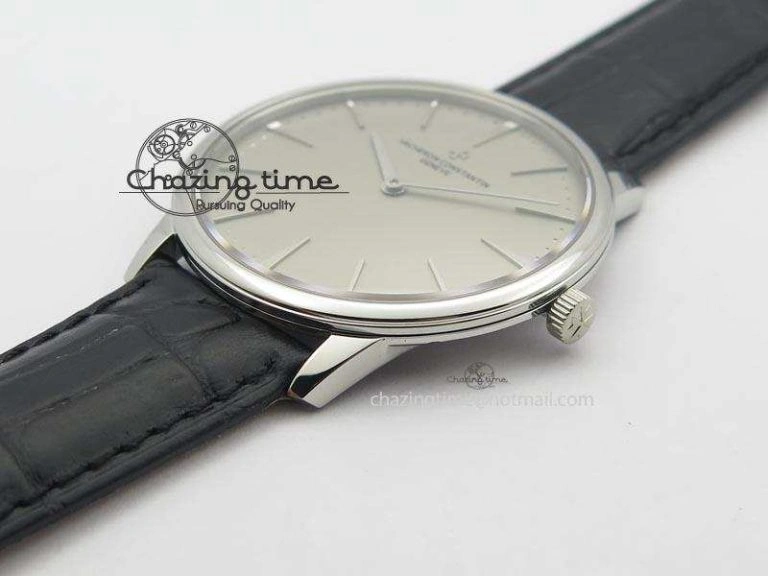 Patrimony SS Best Edition Gray Dial On Black Leather Strap Swiss Ref. Youthful 9995