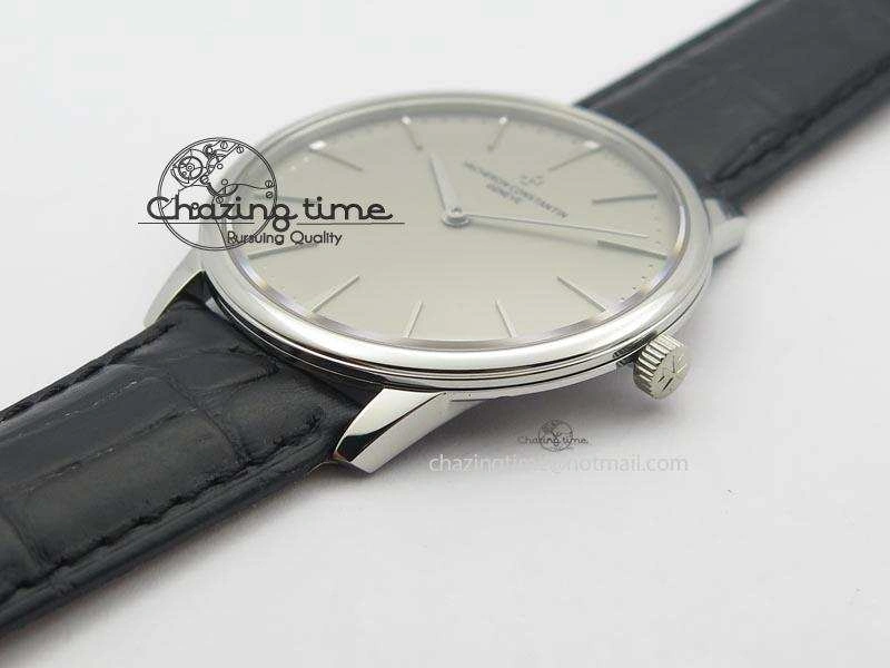 Patrimony SS Best Edition Gray Dial On Black Leather Strap Swiss Ref. Youthful 9995