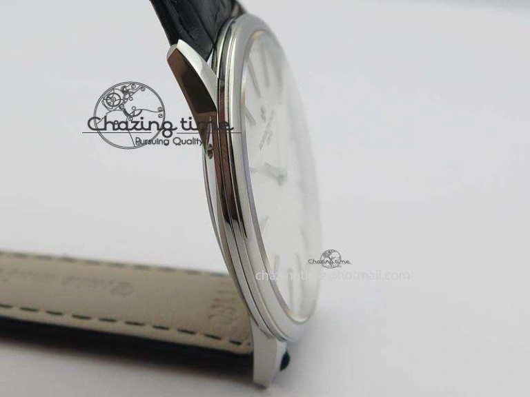 Patrimony SS Best Edition White Dial On Black Leather Strap Swiss Ref. Cozy 9993