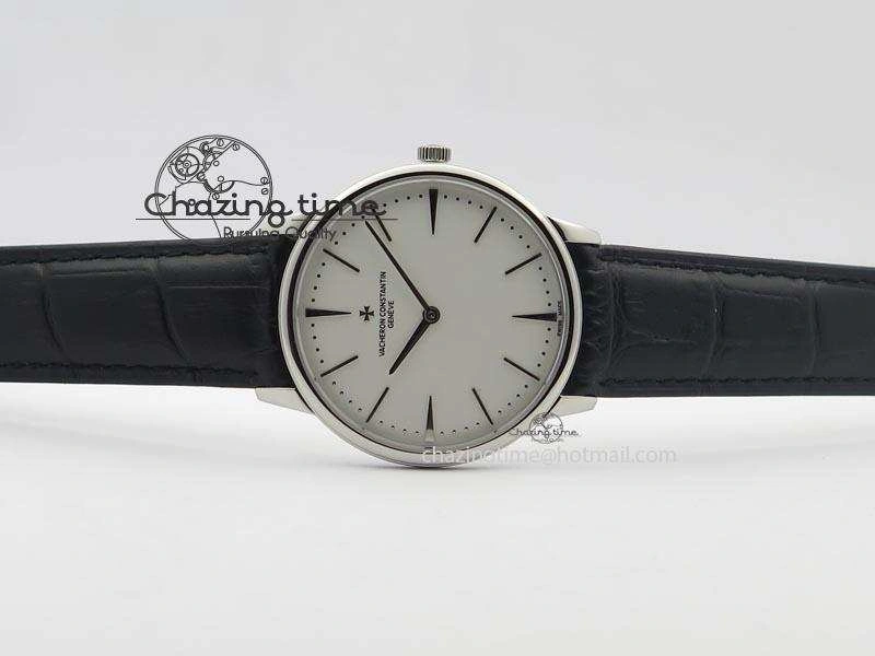 Patrimony SS Best Edition White Dial On Black Leather Strap Swiss Ref. Cozy 9993