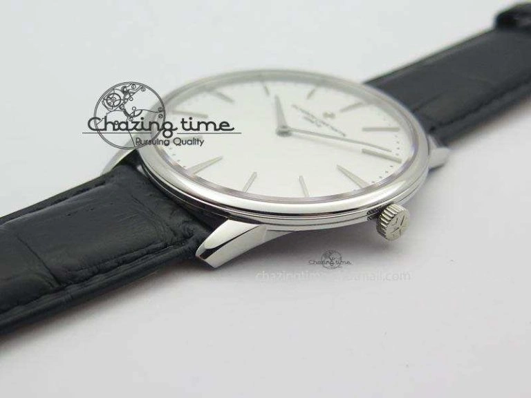 Patrimony SS Best Edition White Dial On Black Leather Strap Swiss Ref. Cozy 9993