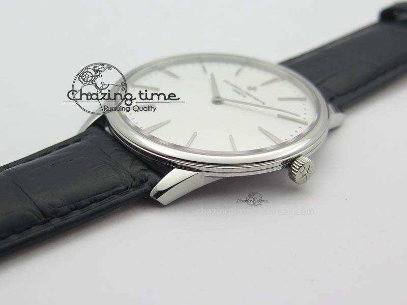 Patrimony SS Best Edition White Dial On Black Leather Strap Swiss Ref. Cozy 9993