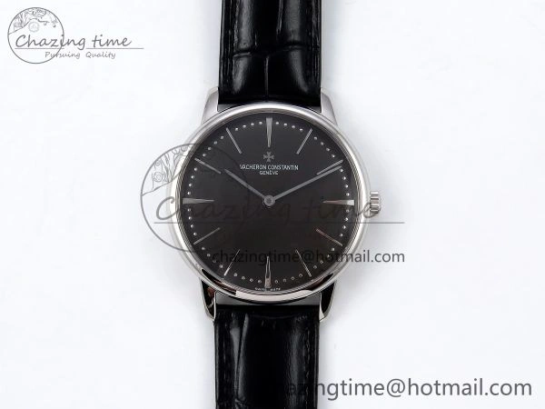 Patrimony SS KZF Best Edition Gray Dial on Black Leather Strap MIYOTA DailyWear 9851