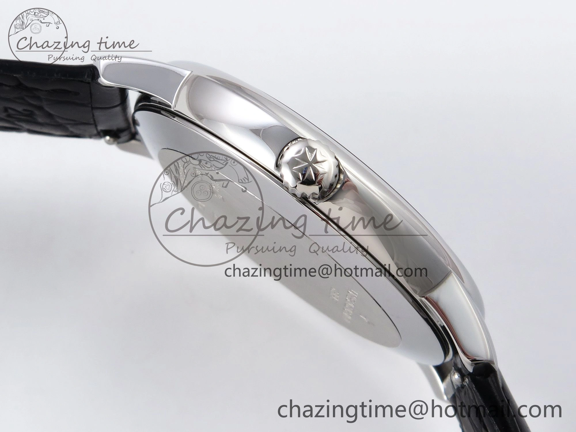Patrimony SS KZF Best Edition Gray Dial on Black Leather Strap MIYOTA DailyWear 9851