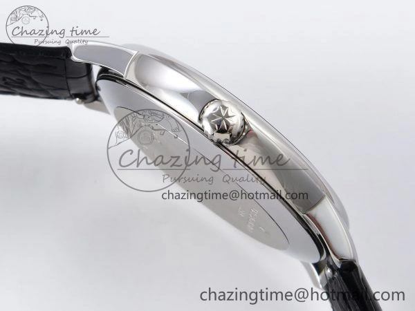 Sophisticated Patrimony SS KZF Best Edition White Dial on Black Leather Strap MIYOTA 9848