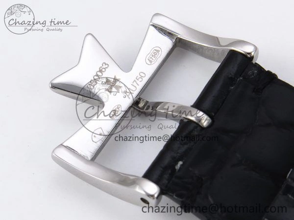 Sophisticated Patrimony SS KZF Best Edition White Dial on Black Leather Strap MIYOTA 9848