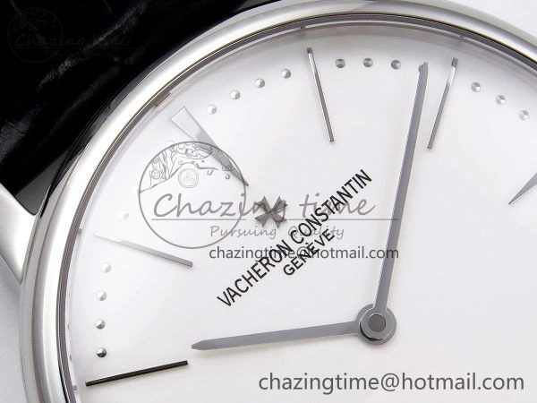Sophisticated Patrimony SS KZF Best Edition White Dial on Black Leather Strap MIYOTA 9848