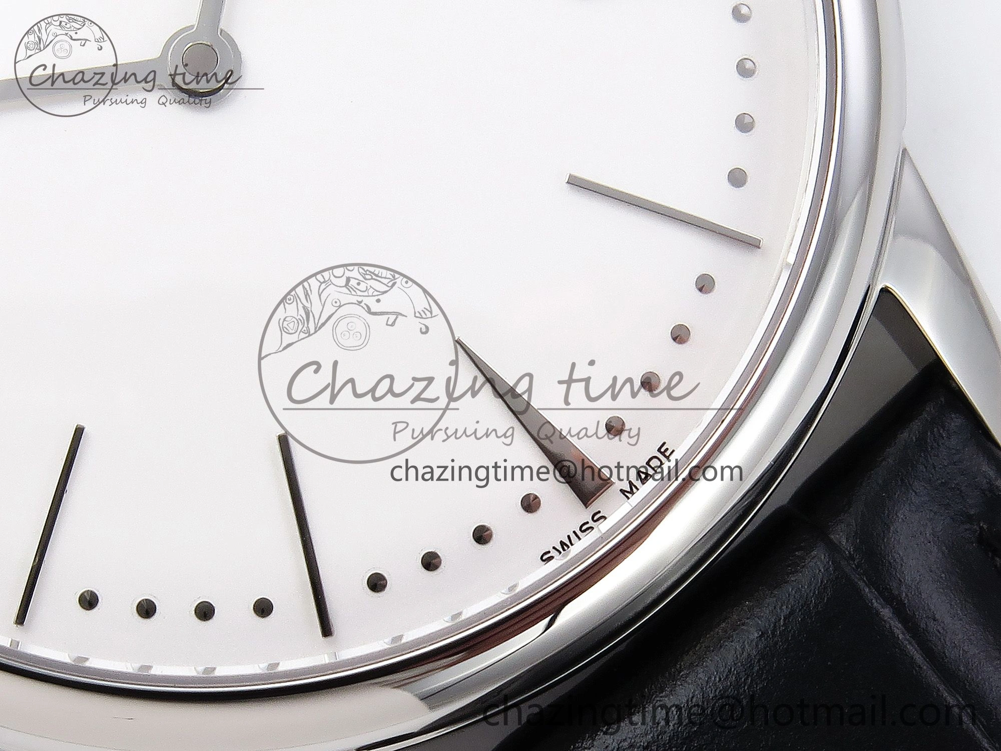 Sophisticated Patrimony SS KZF Best Edition White Dial on Black Leather Strap MIYOTA 9848