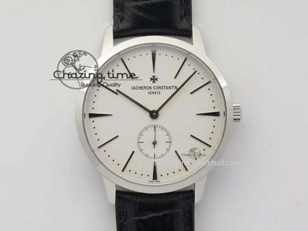 Patrimony SS MK Maker Best Edition White Dial On Black Leather Strap Sec@ GoodFit 10010