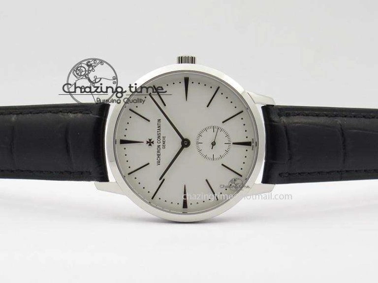 Patrimony SS MK Maker Best Edition White Dial On Black Leather Strap Sec@ GoodFit 10010
