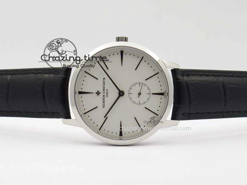 Patrimony SS MK Maker Best Edition White Dial On Black Leather Strap Sec@ GoodFit 10010