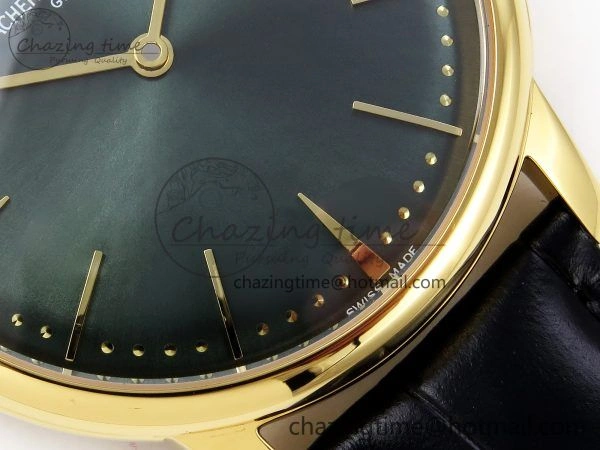 Efficient Patrimony YG KZF Best Edition Green Dial on Black Leather Strap MIYOTA 9849