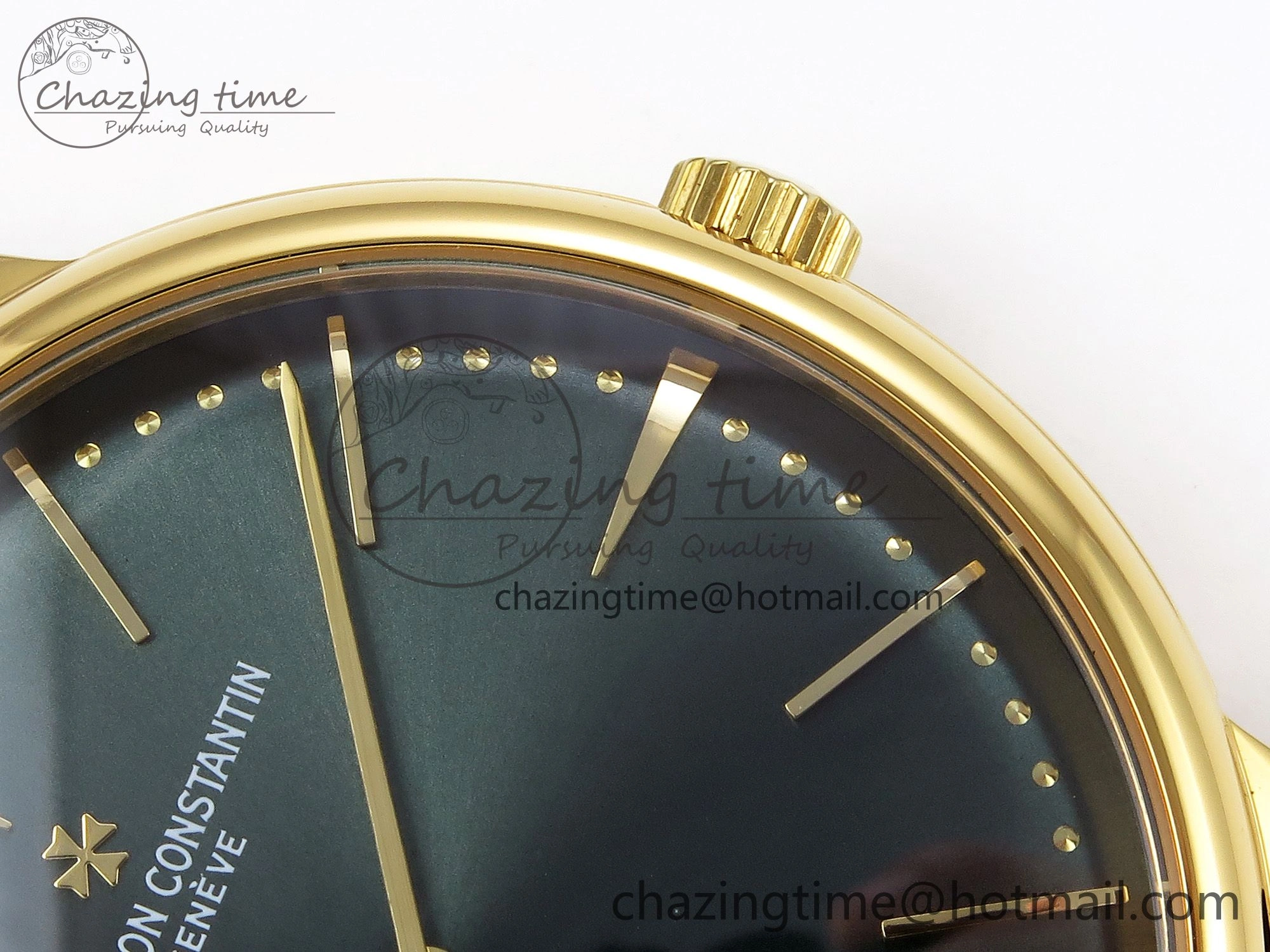 Efficient Patrimony YG KZF Best Edition Green Dial on Black Leather Strap MIYOTA 9849