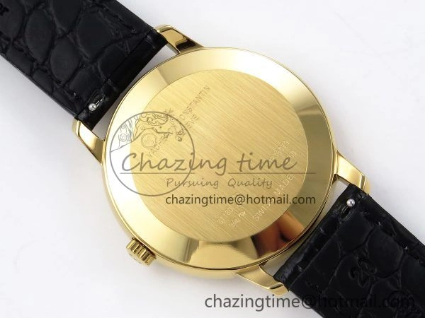 Efficient Patrimony YG KZF Best Edition Green Dial on Black Leather Strap MIYOTA 9849
