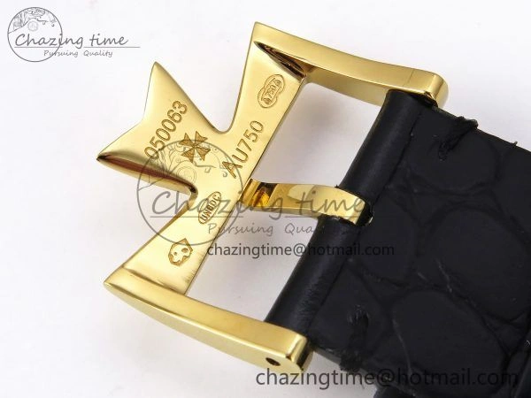 Efficient Patrimony YG KZF Best Edition Green Dial on Black Leather Strap MIYOTA 9849
