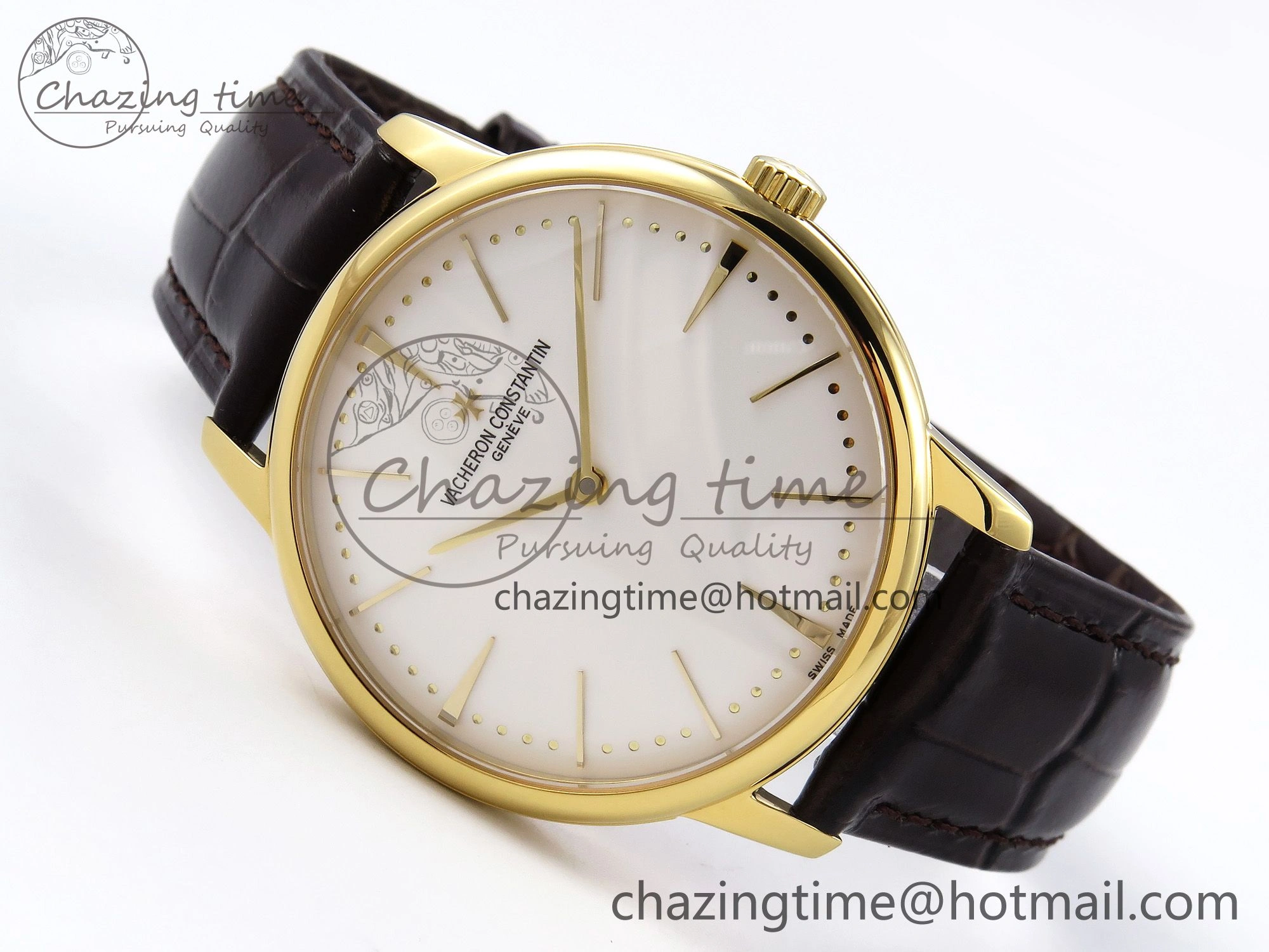 FreshLook Patrimony YG KZF Best Edition White Dial on Brown Leather Strap MIYOTA 9852