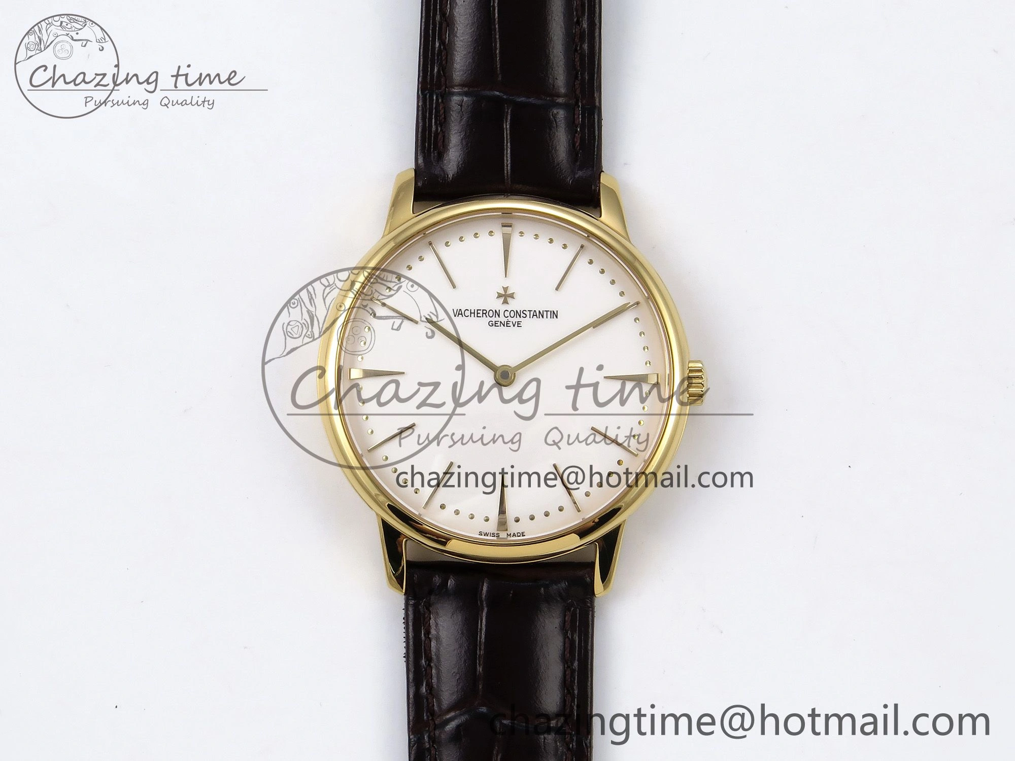 FreshLook Patrimony YG KZF Best Edition White Dial on Brown Leather Strap MIYOTA 9852