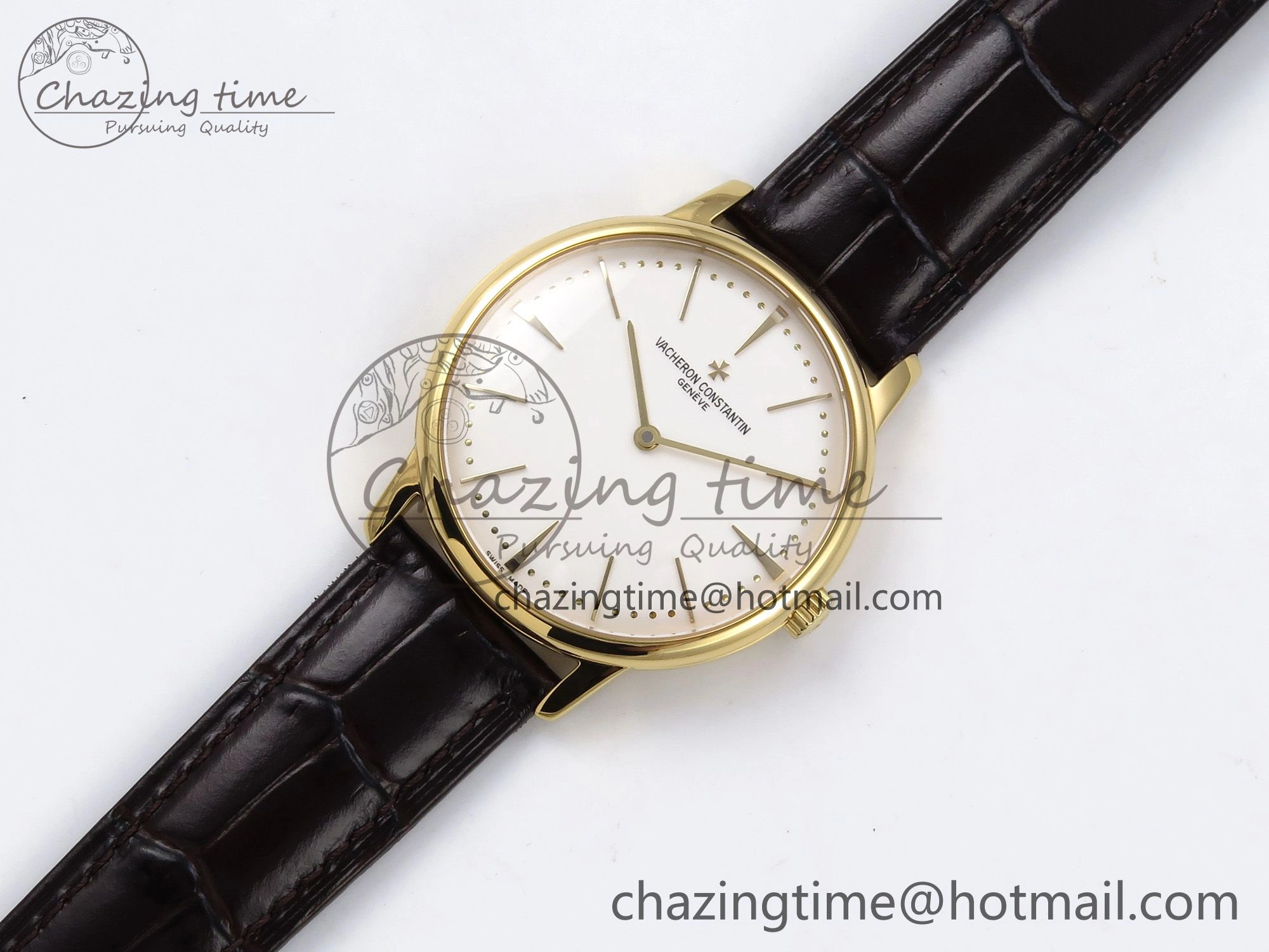 FreshLook Patrimony YG KZF Best Edition White Dial on Brown Leather Strap MIYOTA 9852
