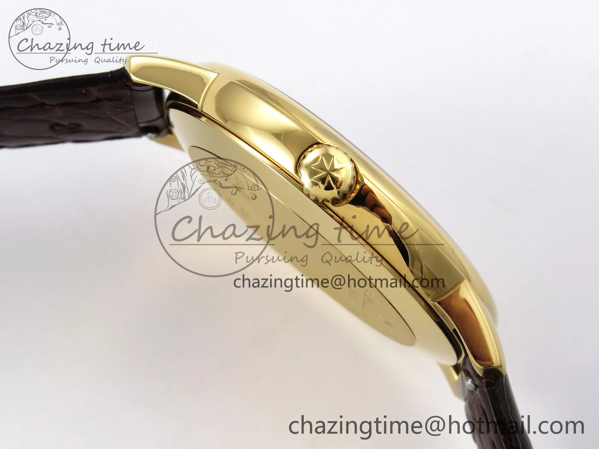 FreshLook Patrimony YG KZF Best Edition White Dial on Brown Leather Strap MIYOTA 9852