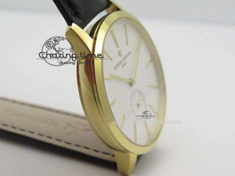 Patrimony YG MK Maker Best Edition White Dial On Black Leather Strap Sec@ Comfortable 10006