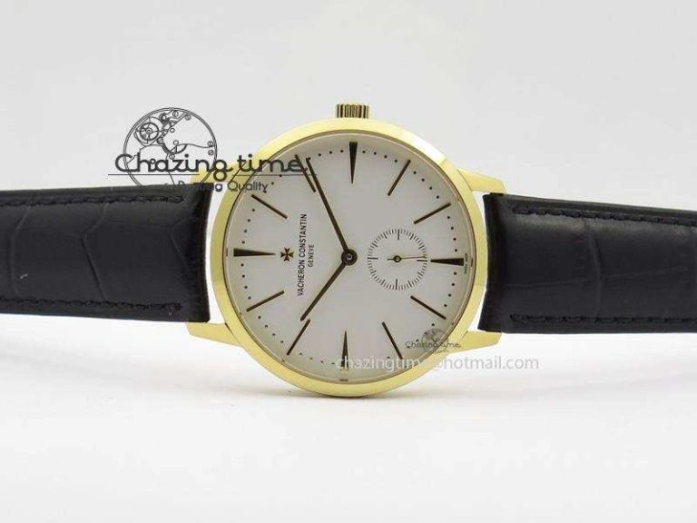 Patrimony YG MK Maker Best Edition White Dial On Black Leather Strap Sec@ Comfortable 10006