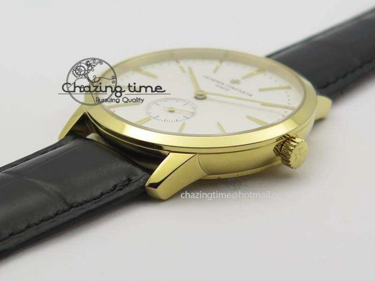 Patrimony YG MK Maker Best Edition White Dial On Black Leather Strap Sec@ Comfortable 10006