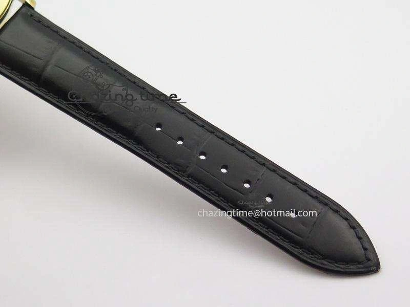 Patrimony YG MK Maker Best Edition White Dial On Black Leather Strap Sec@ Comfortable 10006