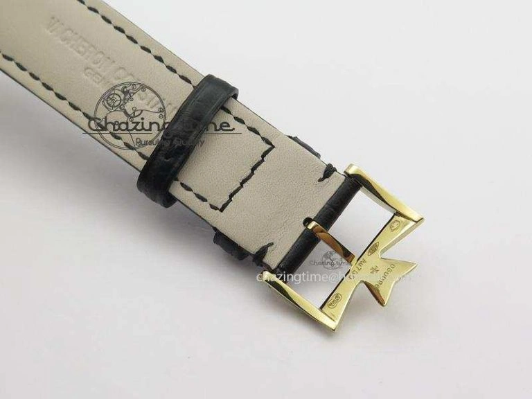 Patrimony YG MK Maker Best Edition White Dial On Black Leather Strap Sec@ Comfortable 10006