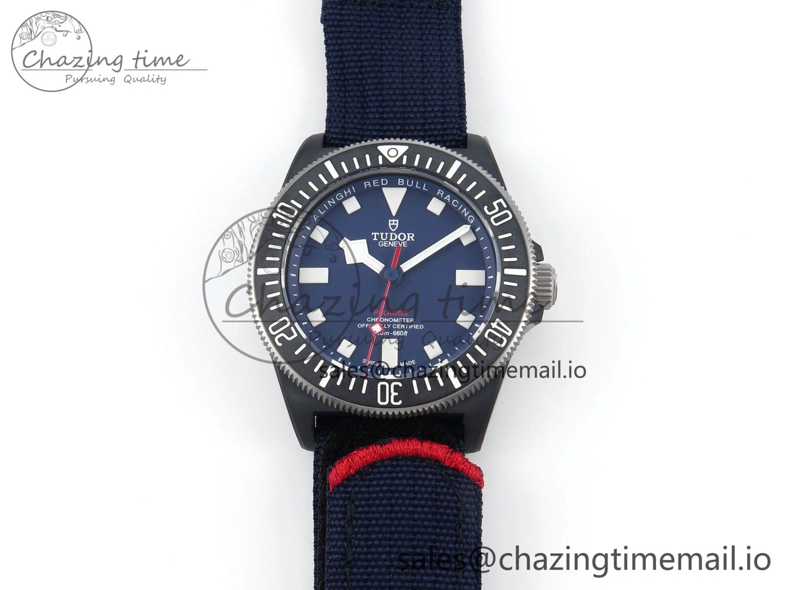 TimelessDesign Pelagos FXD 25707KN M+F 1:1 Best Edition Blue Dial on Blue Nylon Strap 8N 9726