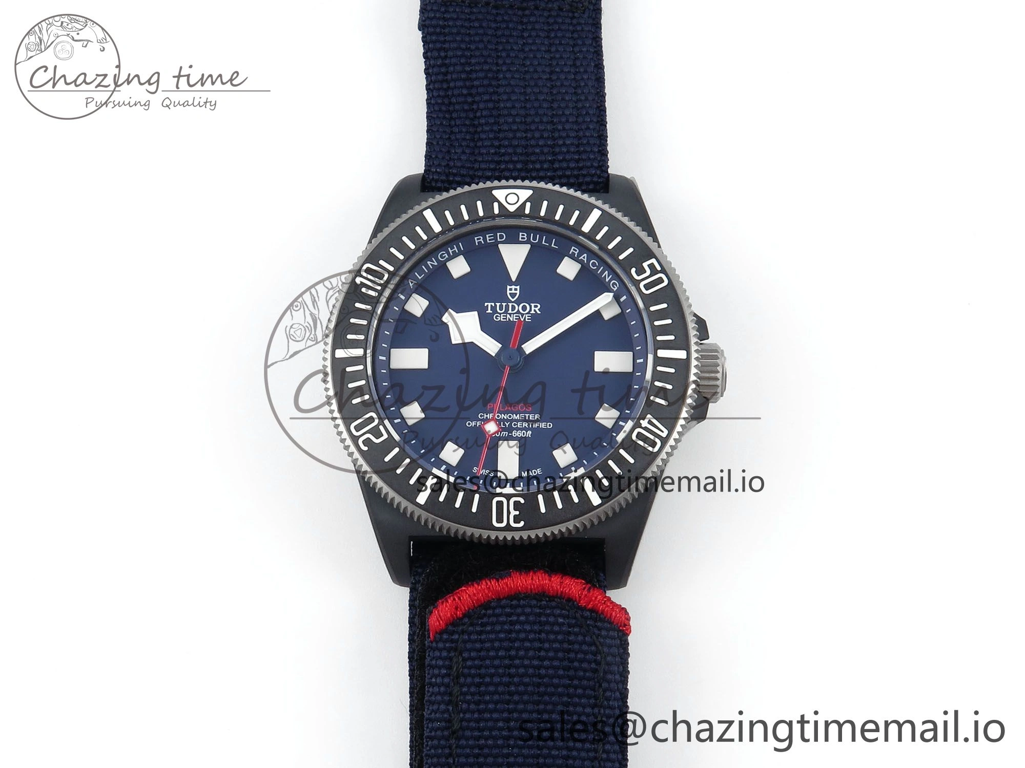 TimelessDesign Pelagos FXD 25707KN M+F 1:1 Best Edition Blue Dial on Blue Nylon Strap 8N 9726
