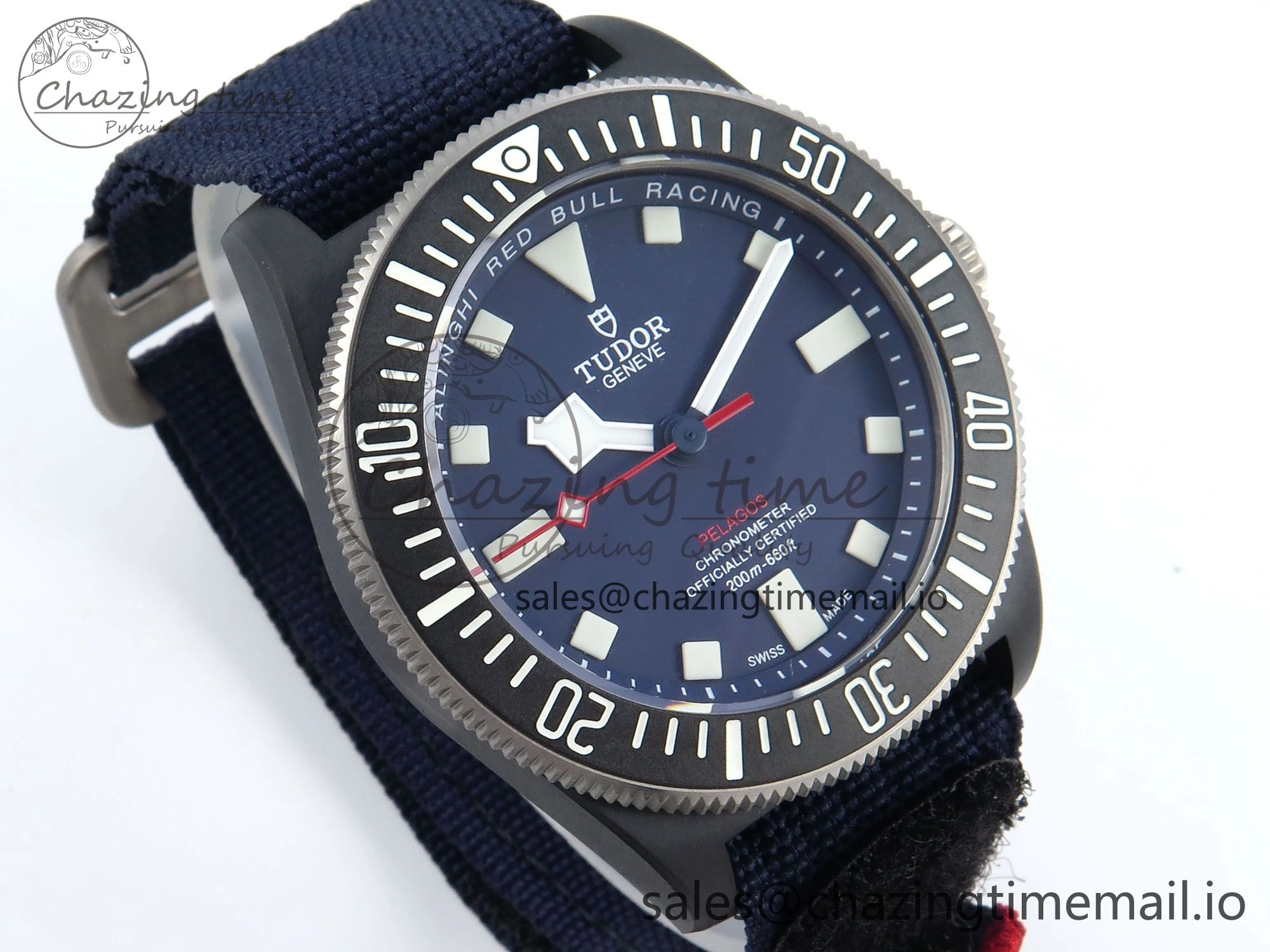 TimelessDesign Pelagos FXD 25707KN M+F 1:1 Best Edition Blue Dial on Blue Nylon Strap 8N 9726