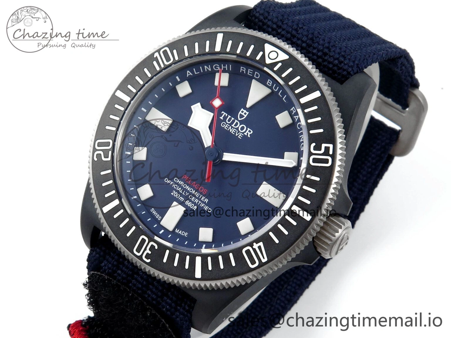 TimelessDesign Pelagos FXD 25707KN M+F 1:1 Best Edition Blue Dial on Blue Nylon Strap 8N 9726