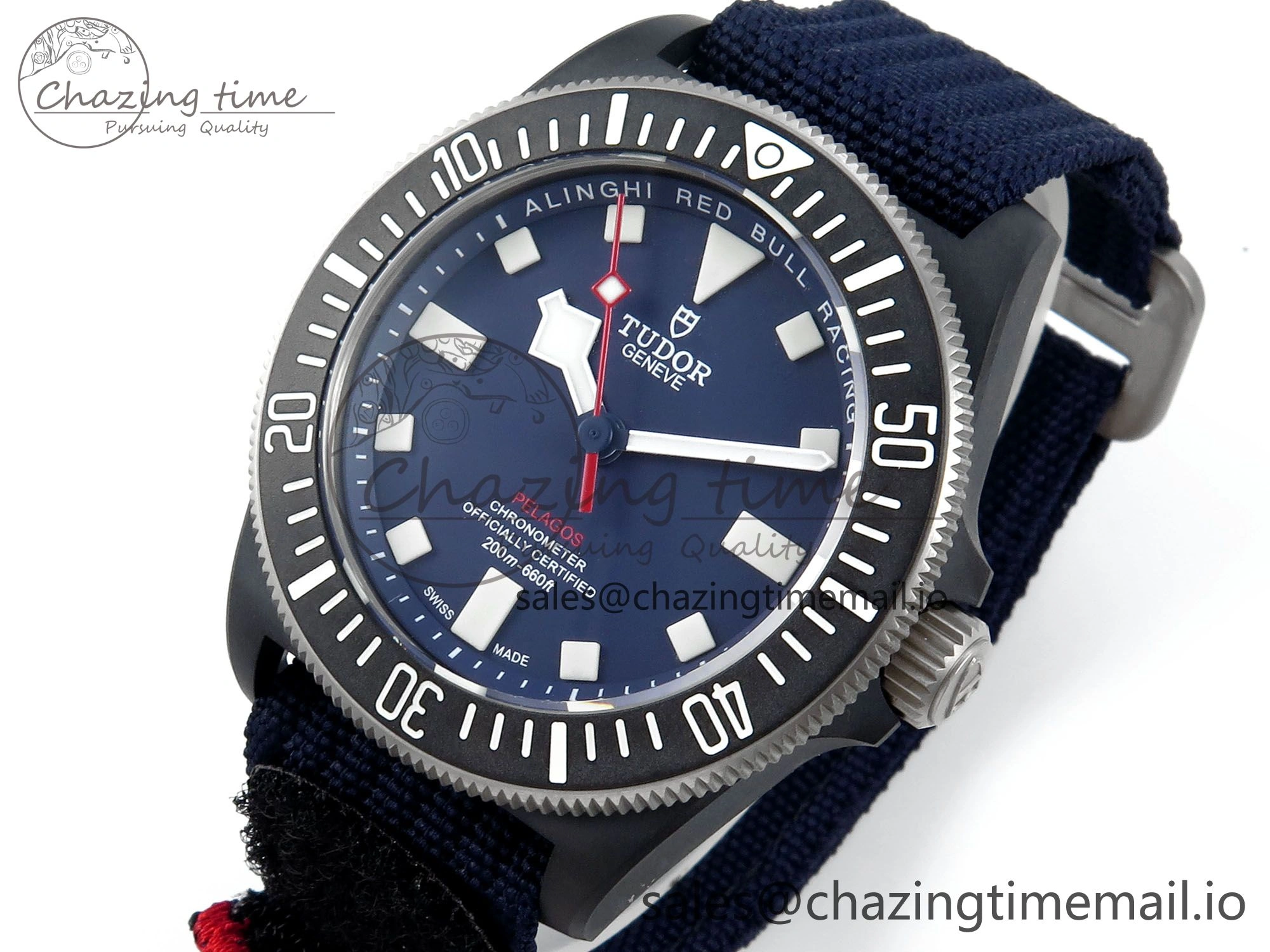 TimelessDesign Pelagos FXD 25707KN M+F 1:1 Best Edition Blue Dial on Blue Nylon Strap 8N 9726