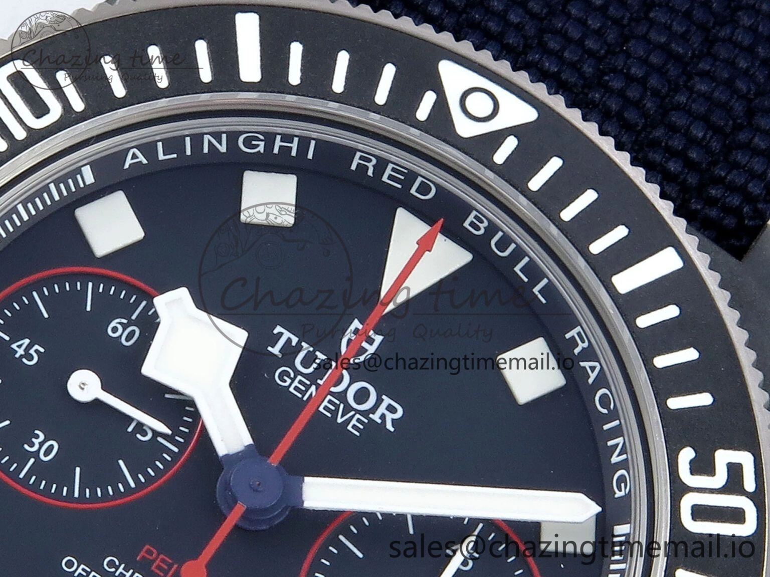 Breathable Pelagos FXD Chrono M+F 1:1 Best Edition Red Blue Dial on Blue Nylon Strap A 9730
