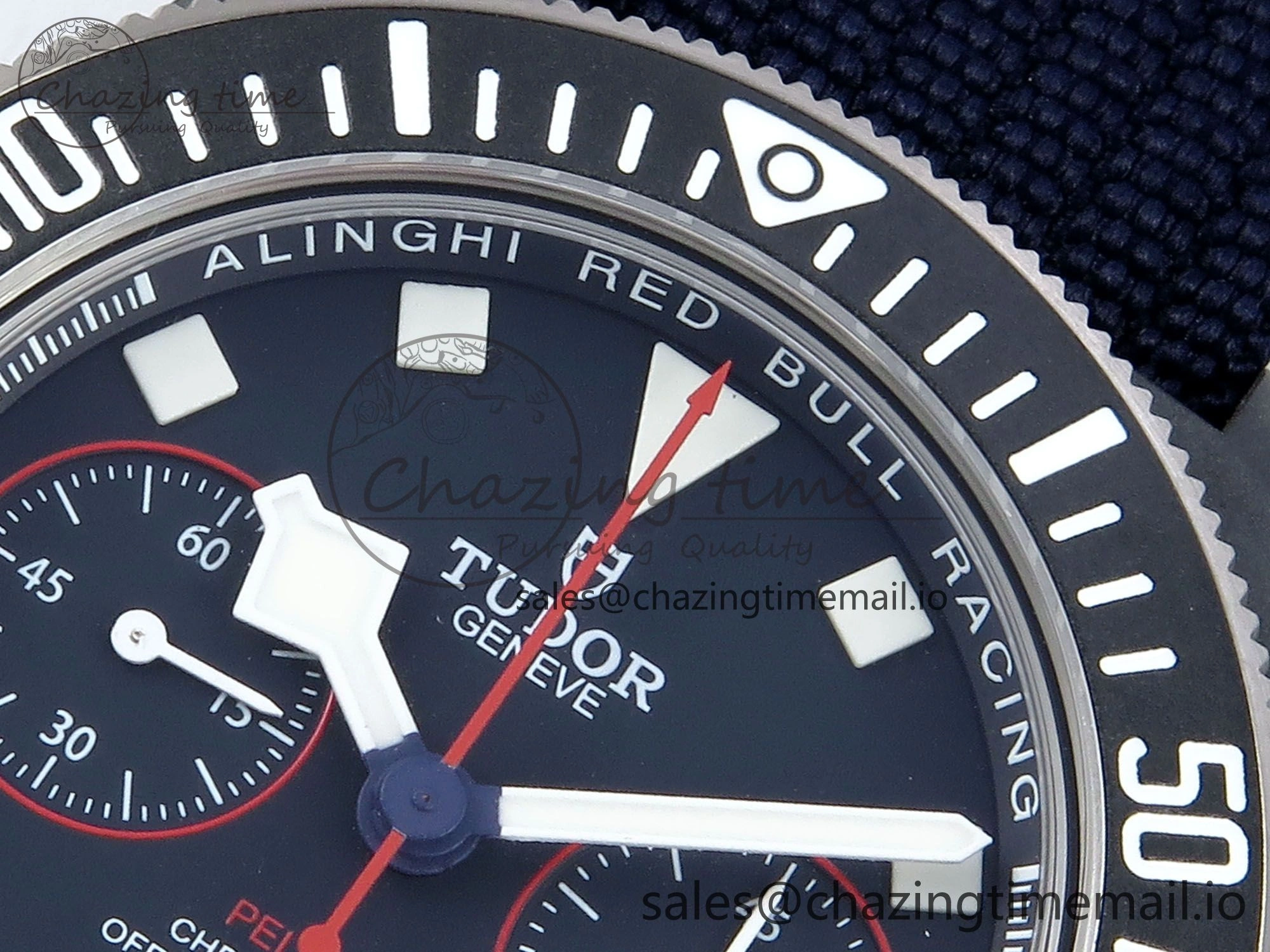 Breathable Pelagos FXD Chrono M+F 1:1 Best Edition Red Blue Dial on Blue Nylon Strap A 9730