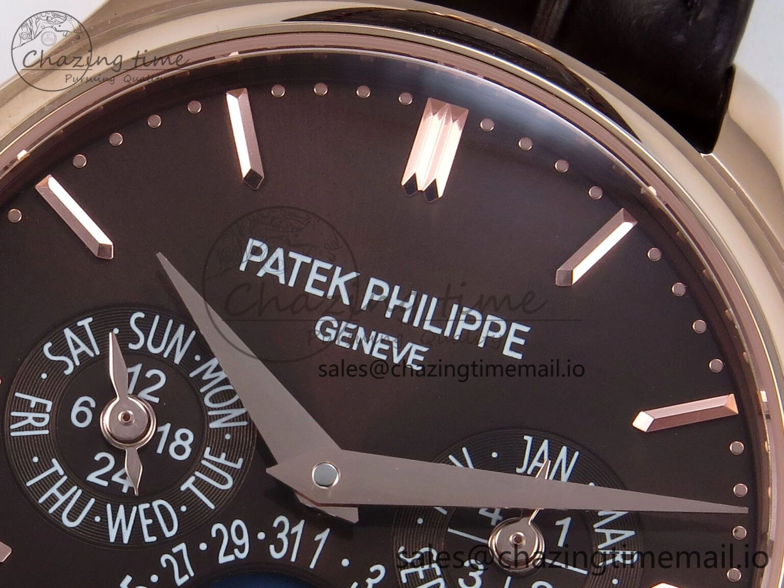 WeatherProof Perpetual Calendar 5140 RG 3KF Best Edition Brown Dial on Brown Leather Strap A 8667