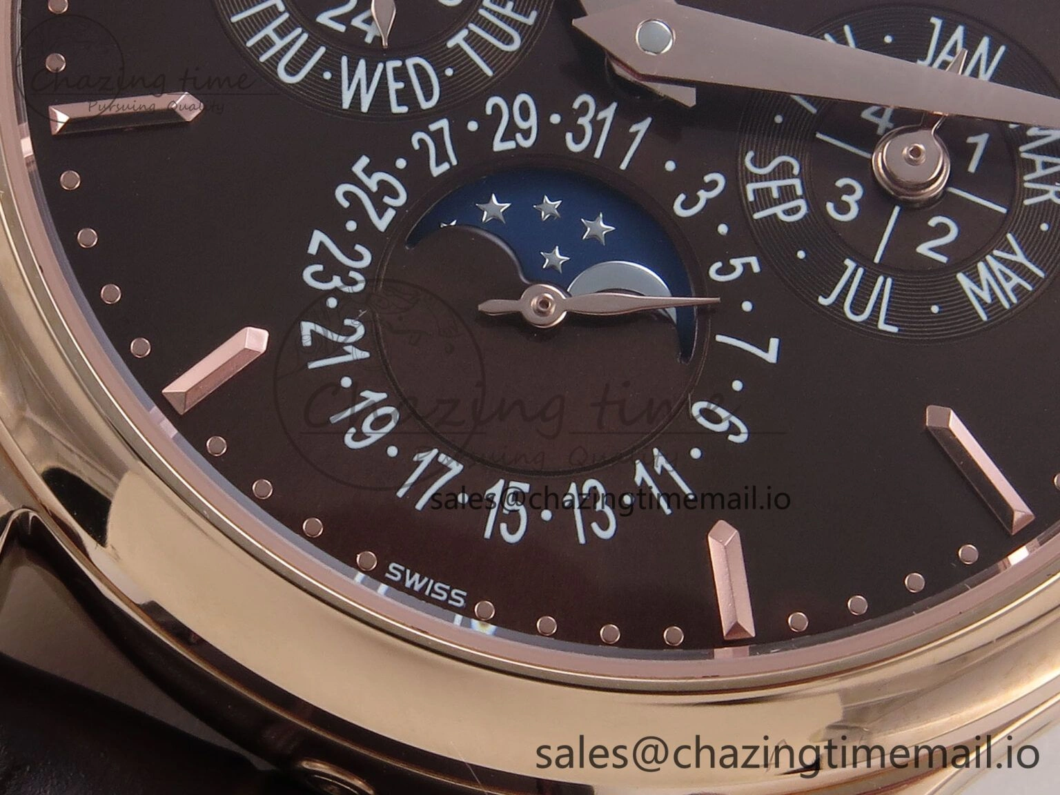 WeatherProof Perpetual Calendar 5140 RG 3KF Best Edition Brown Dial on Brown Leather Strap A 8667