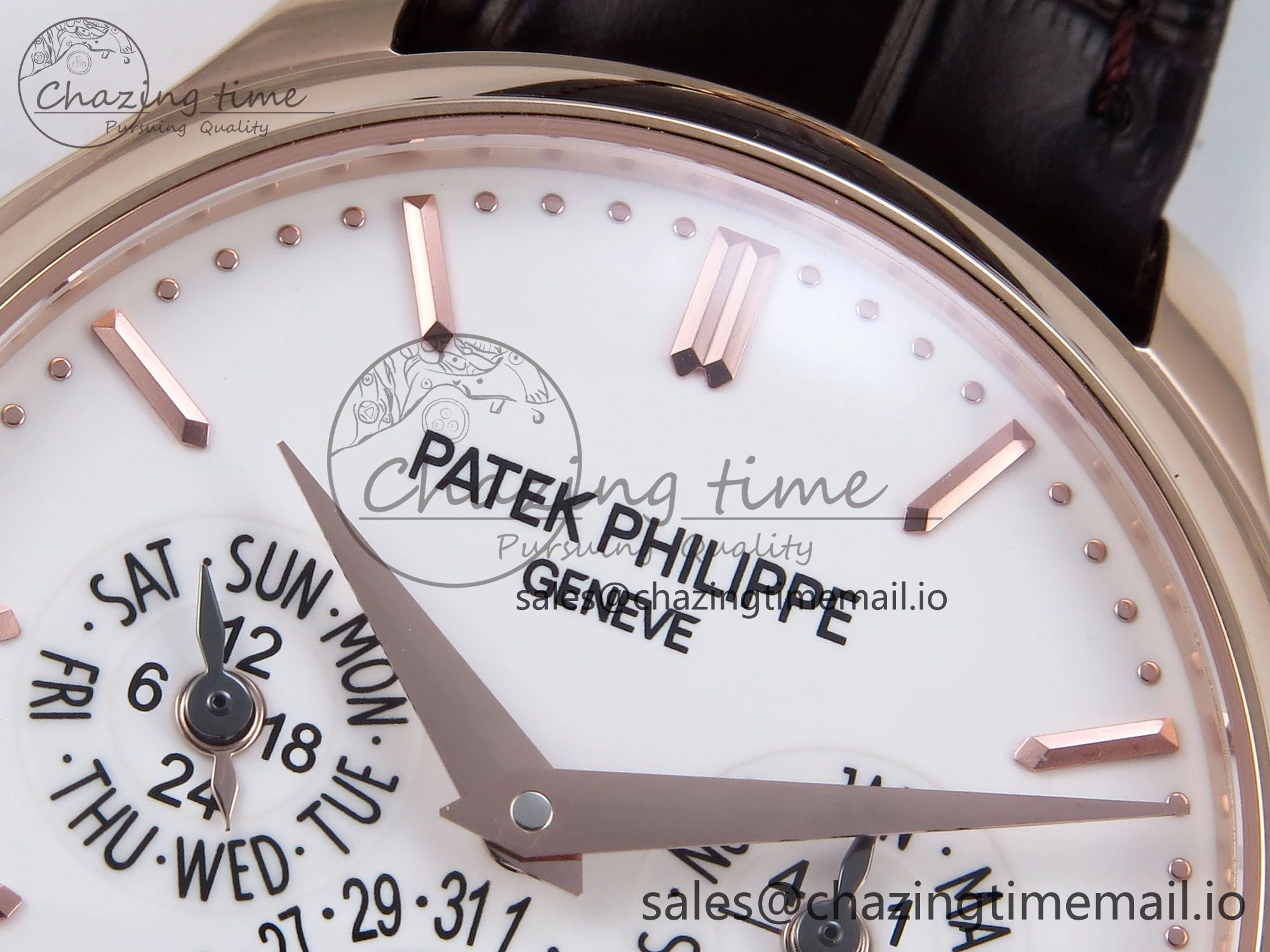 Perpetual Calendar 5140 RG 3KF Best Edition White Dial on Brown Leather Strap A Minimalist 8671