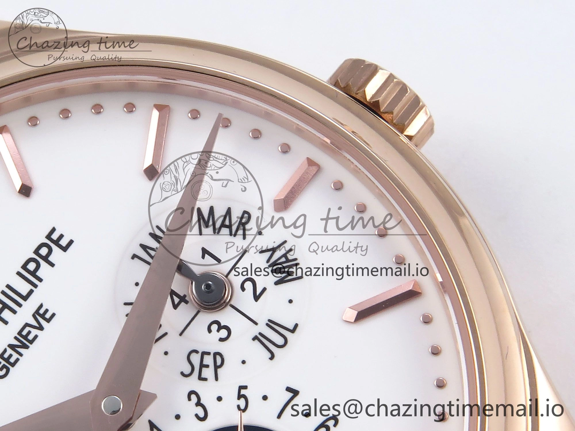 Perpetual Calendar 5140 RG 3KF Best Edition White Dial on Brown Leather Strap A Minimalist 8671