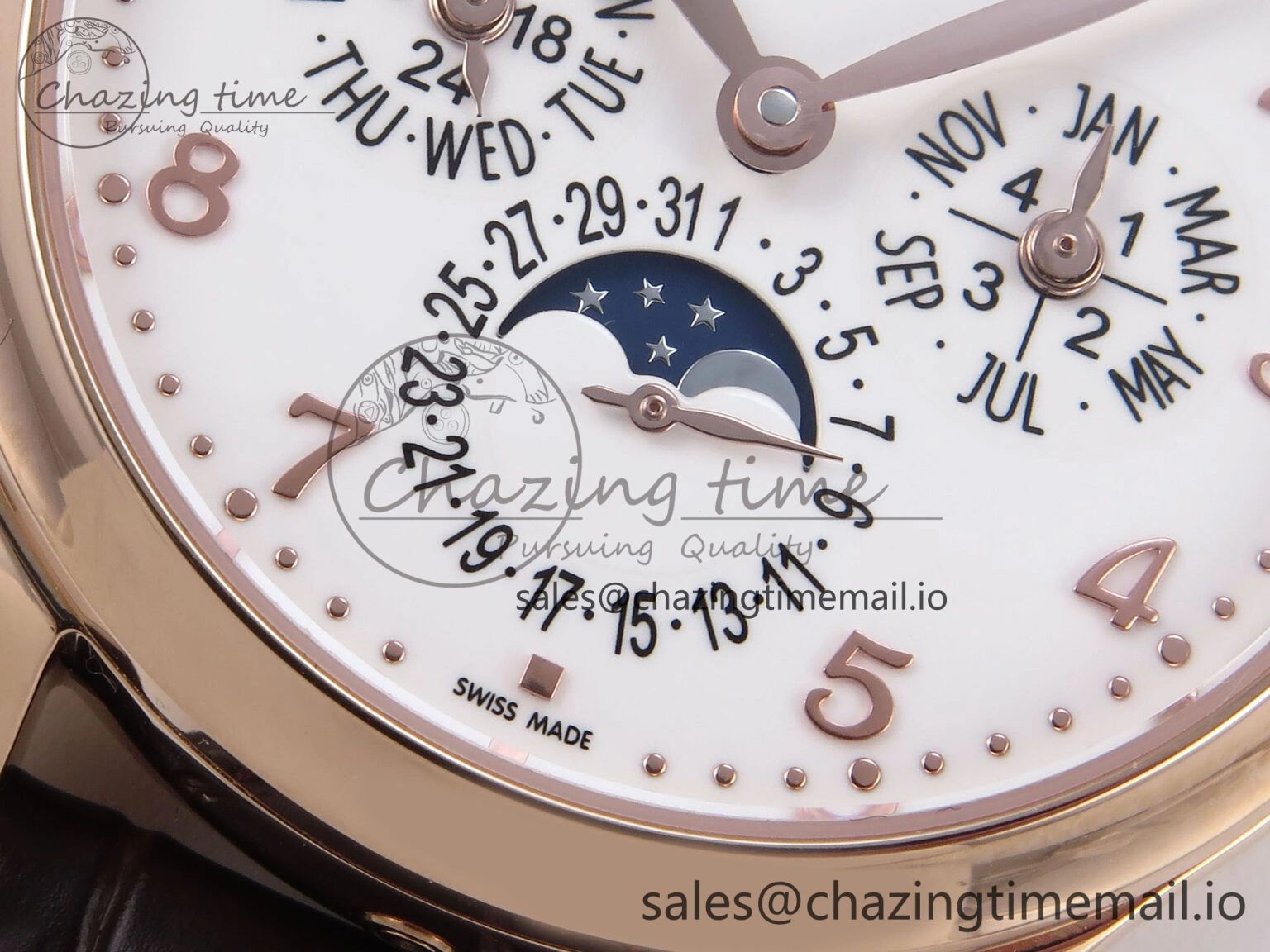 Perpetual Calendar 5140 RG 3KF Best Edition White Numeral Dial on Brown Leather Strap A SoftTouch 8669