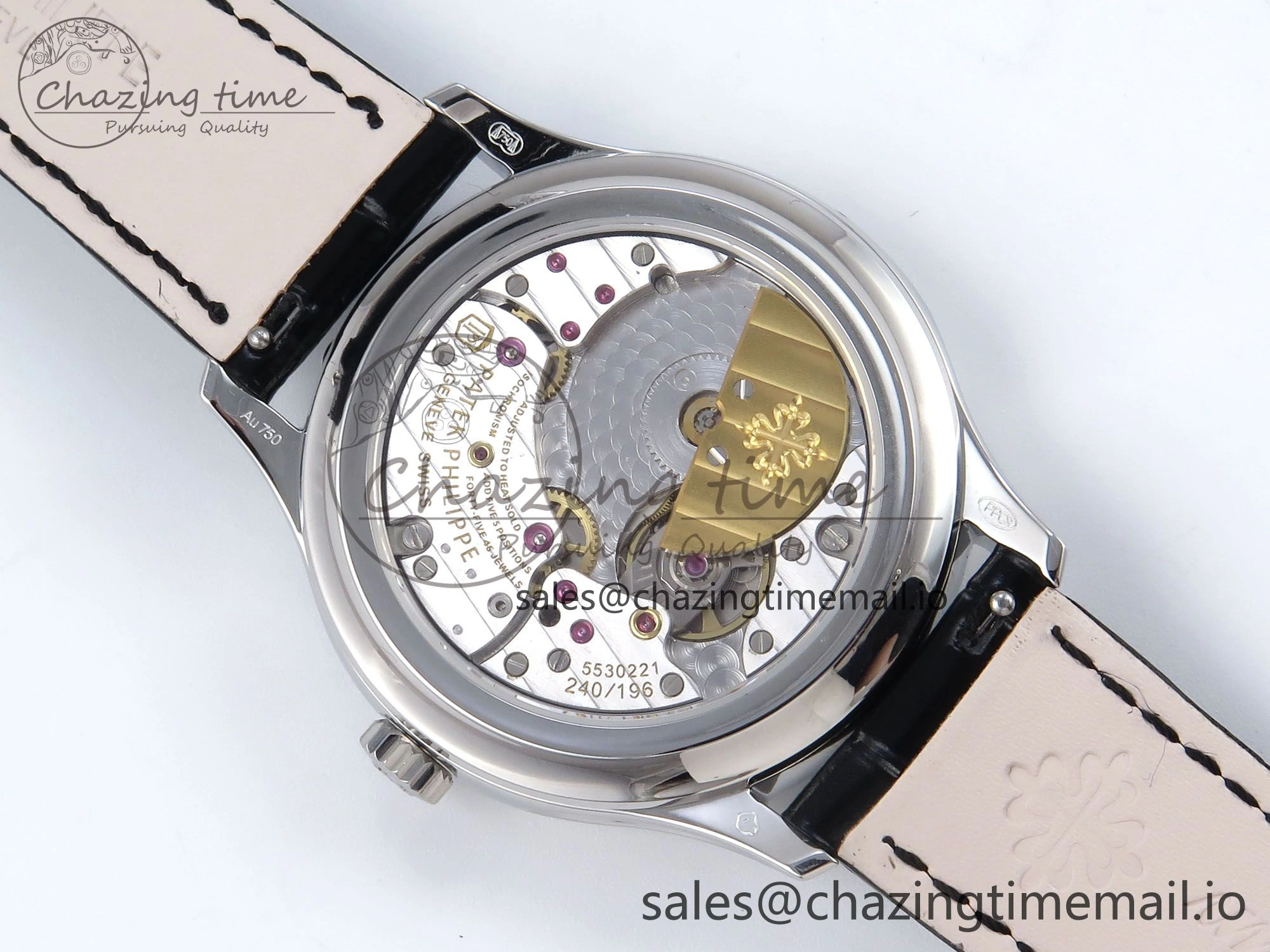 Perpetual Calendar 5140 SS 3KF Best Edition Blue Numeral Dial on Blue Leather Strap A Timeless 8656