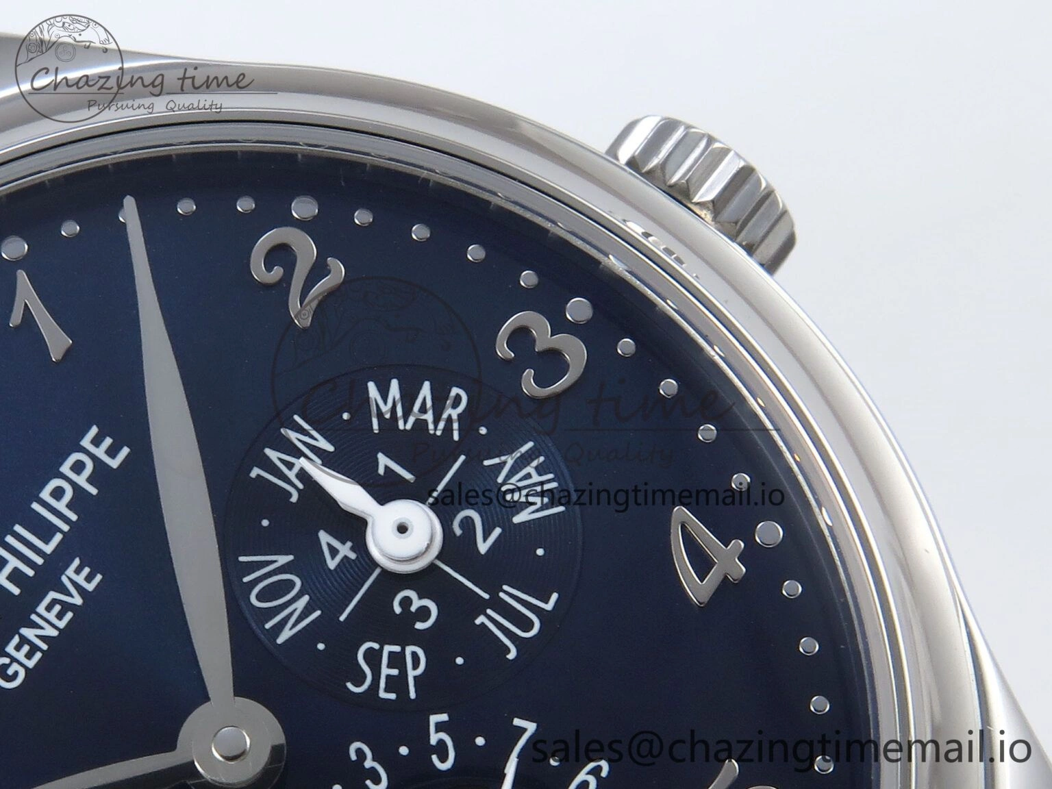 Perpetual Calendar 5140 SS 3KF Best Edition Blue Numeral Dial on Blue Leather Strap A Timeless 8656