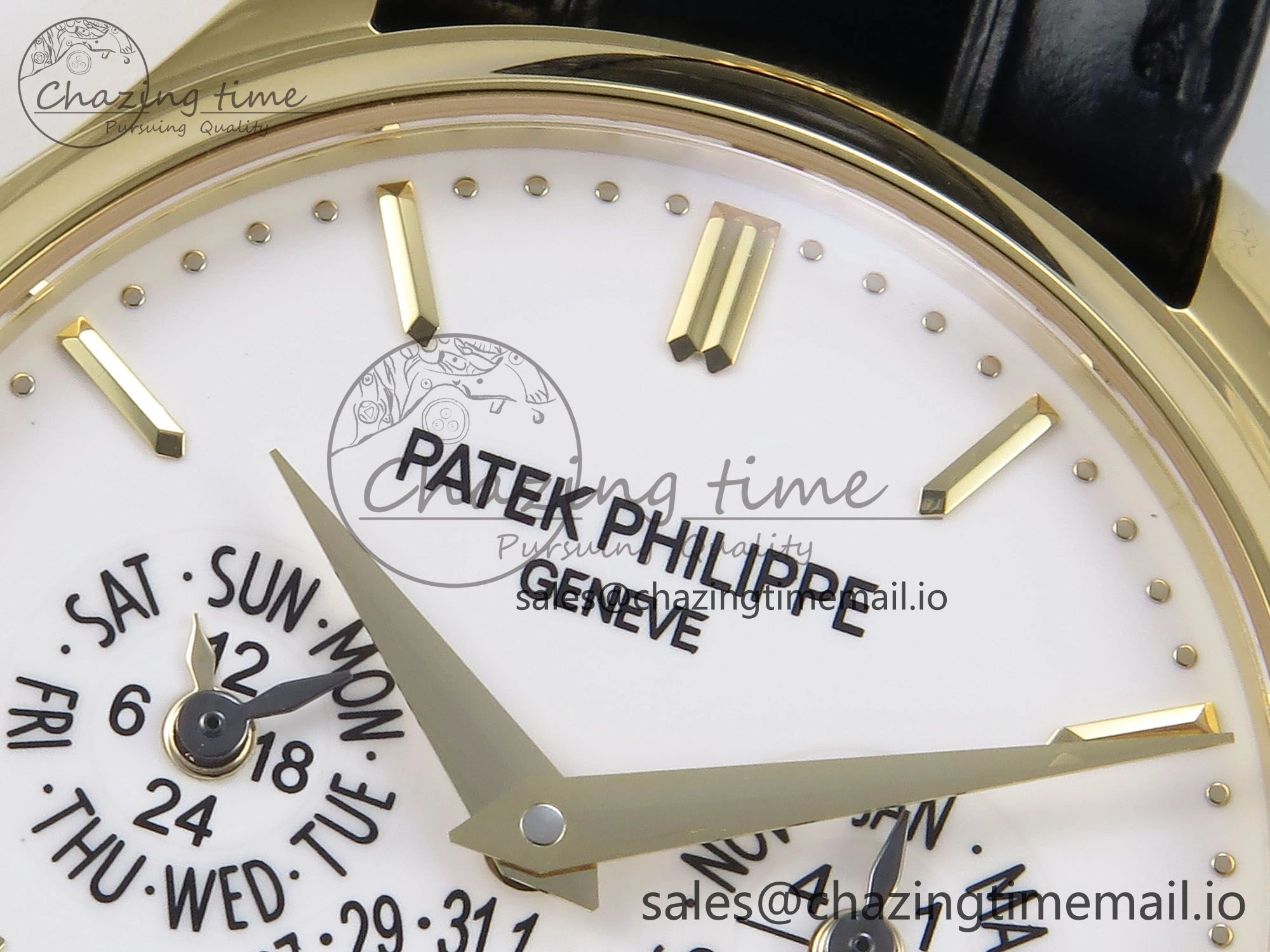 Perpetual Calendar 5140 YG 3KF Best Edition White Dial on Black Leather Strap A Flexible 8661