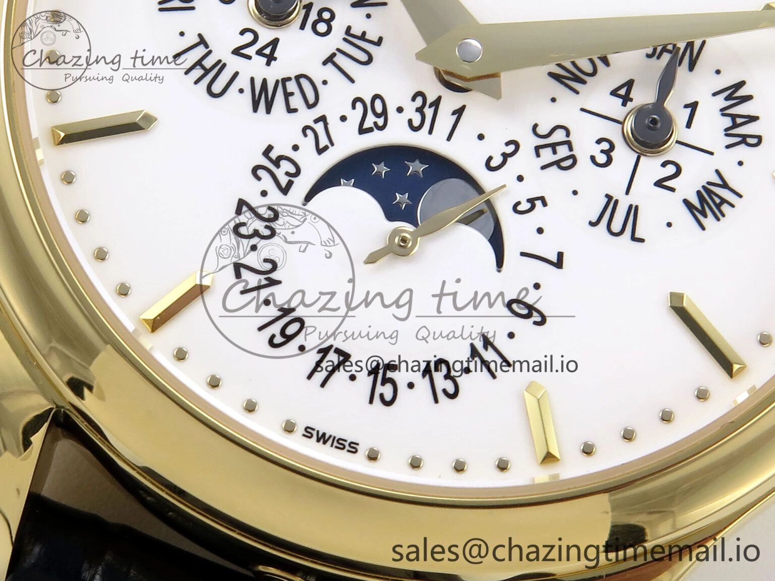 Perpetual Calendar 5140 YG 3KF Best Edition White Dial on Black Leather Strap A Flexible 8661