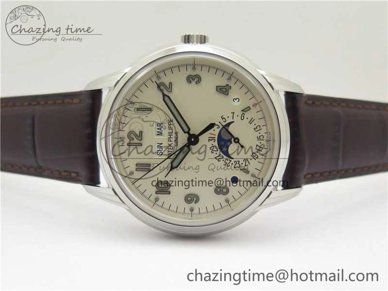 Perpetual Calendar 5320G-001 SS GSF 1:1 Best Edition Cream Dial on Leather Strap A TravelReady 2515