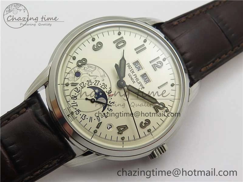 Perpetual Calendar 5320G-001 SS GSF 1:1 Best Edition Cream Dial on Leather Strap A TravelReady 2515