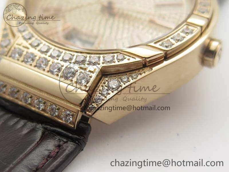 StreetReady Piaget Polo RG Diamonds Dial Bezel MKF On Black Leather Strap MIYOTA9015 To 800P 9127