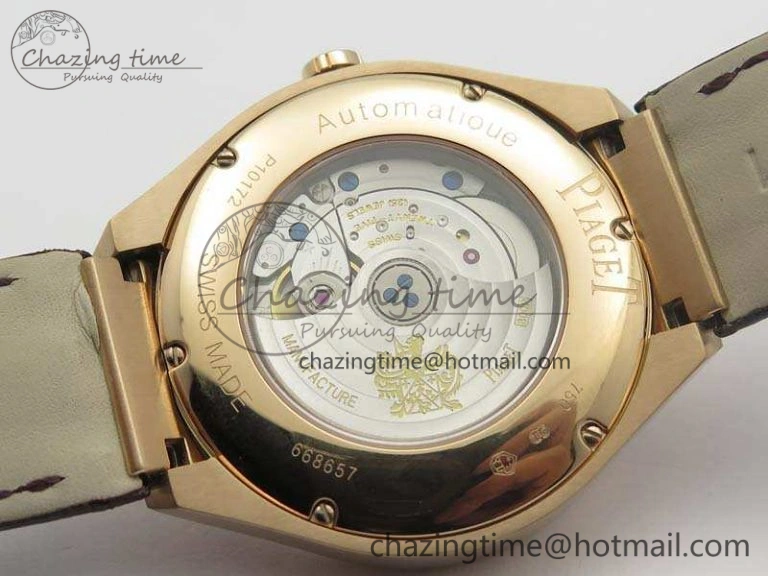 StreetReady Piaget Polo RG Diamonds Dial Bezel MKF On Black Leather Strap MIYOTA9015 To 800P 9127