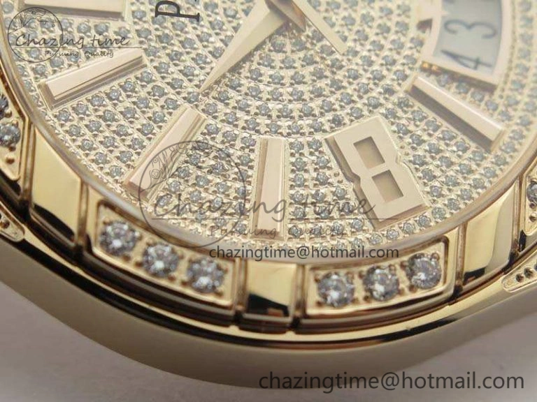 StreetReady Piaget Polo RG Diamonds Dial Bezel MKF On Black Leather Strap MIYOTA9015 To 800P 9127